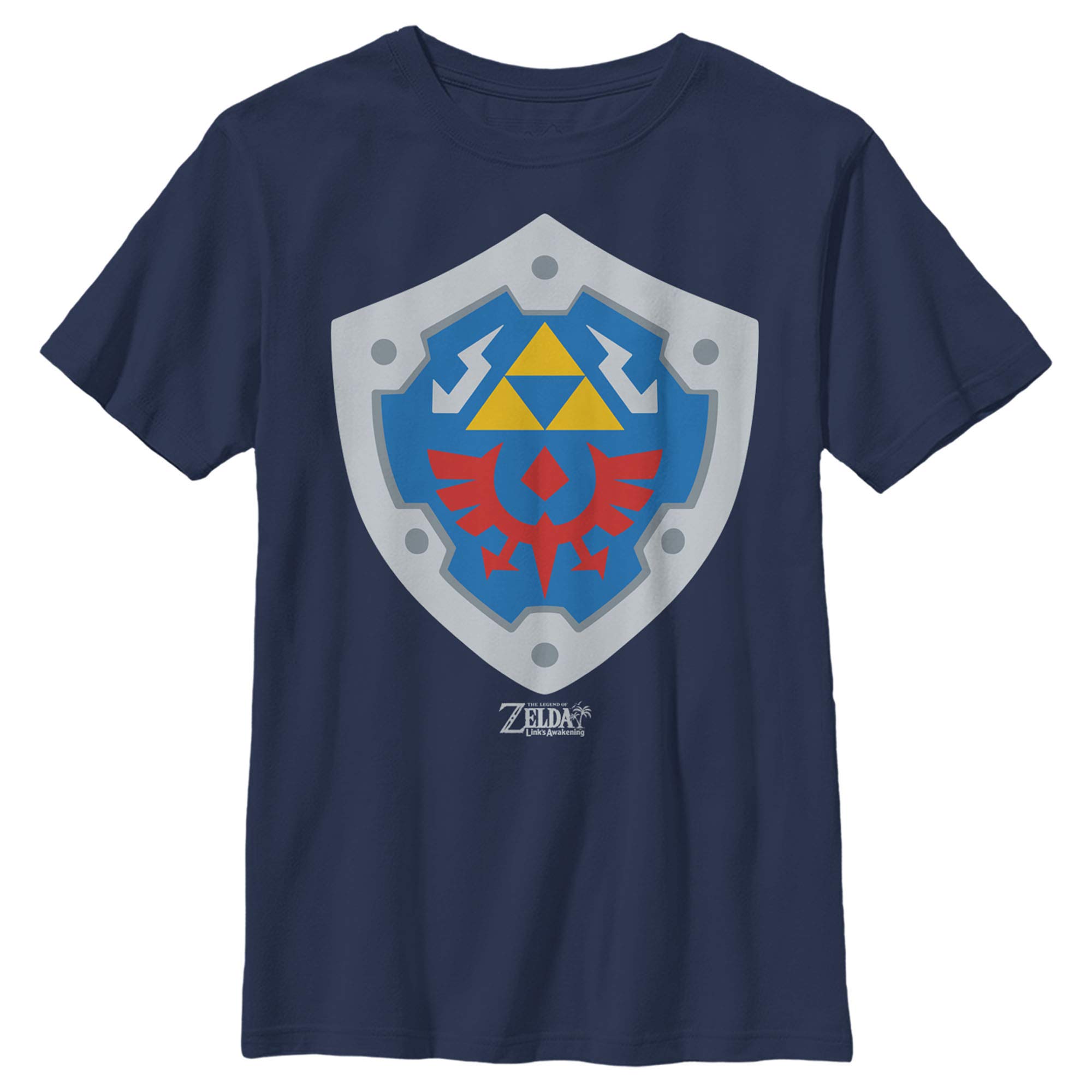 Nintendo Legend of Zelda Link's Awakening Hylian Shield T-Shirt for Boys - Official Licensed Video Game Merchandise - Perfect for Cosplay, Gaming Events & Zelda Fans