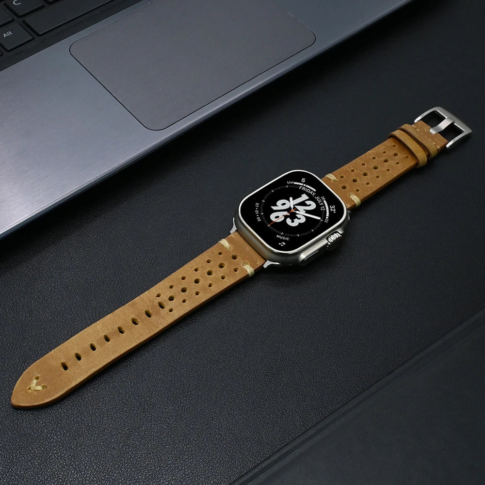 Enzo Classic Genuine Leather Watch Band - Premium Replacement Strap for Smartwatches & Traditional Watches | Perfect for Business, Casual & Formal Occasions