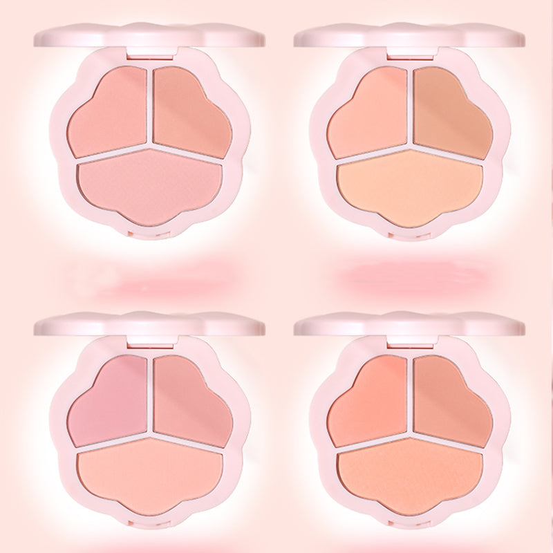 Gogotales Flower Mist Trio Blush Palette - 3-in-1 Cream Blush Set for Cheeks & Lips, Natural Flush Makeup, Perfect for Daily Wear & Special Occasions