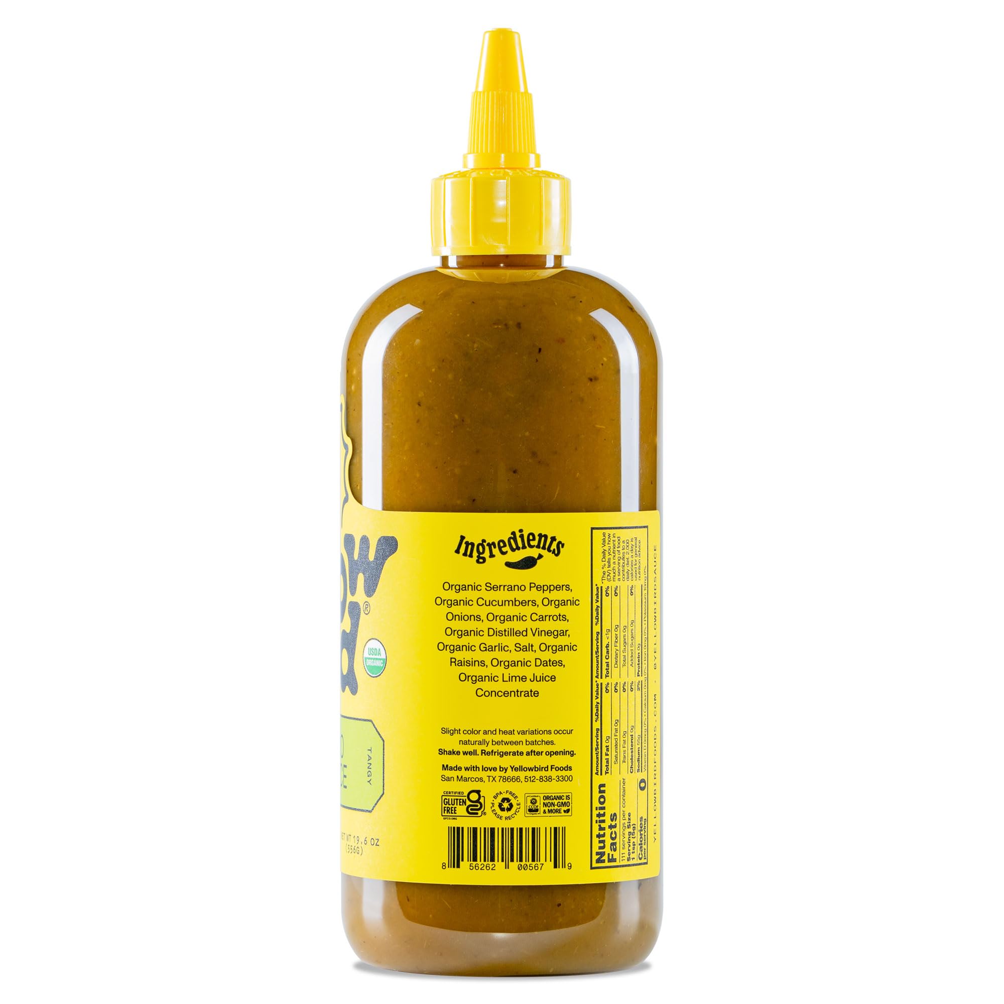 Organic Serrano Pepper Hot Sauce - Mild Green Hot Sauce with Serrano Peppers, Cucumber, Garlic & Lime - Vegan, Gluten-Free - 19.6oz (2-Pack) - Perfect for Tacos, Wings & Grilling