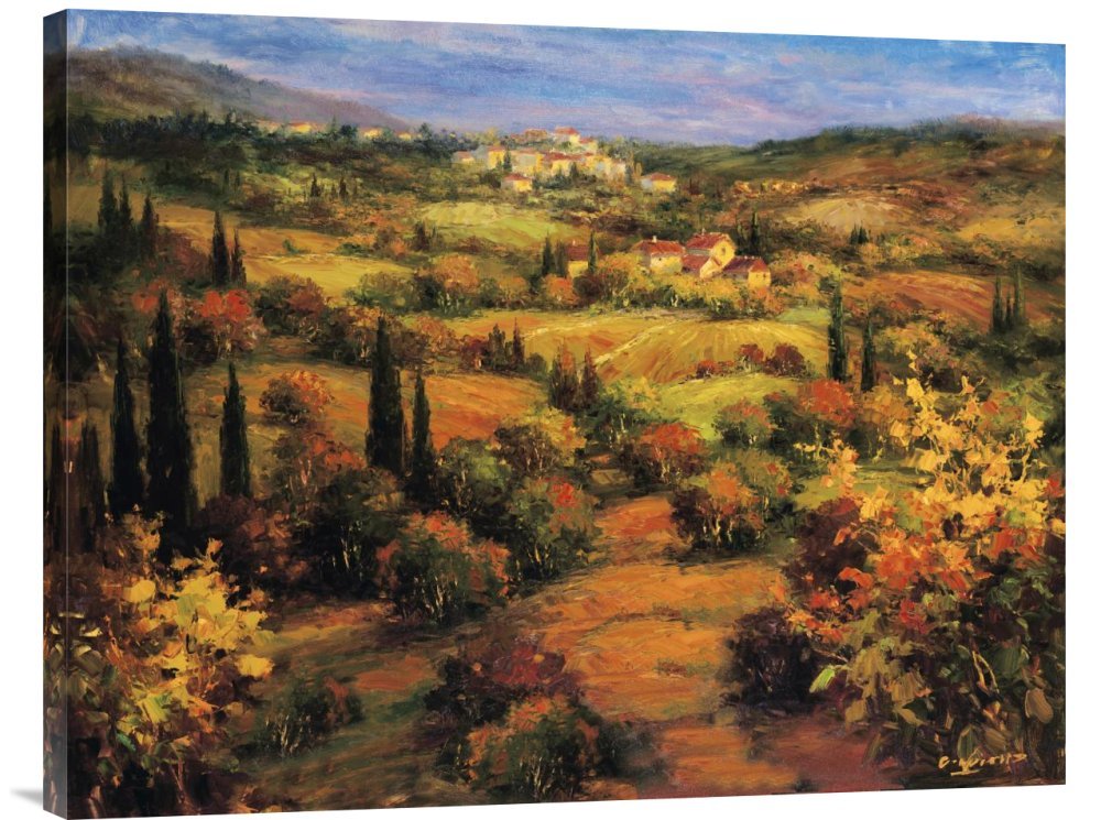 Global Gallery Budget S. Hinus Umbria Panorama Canvas Wall Art Print - Perfect for Living Room, Bedroom & Office Decor