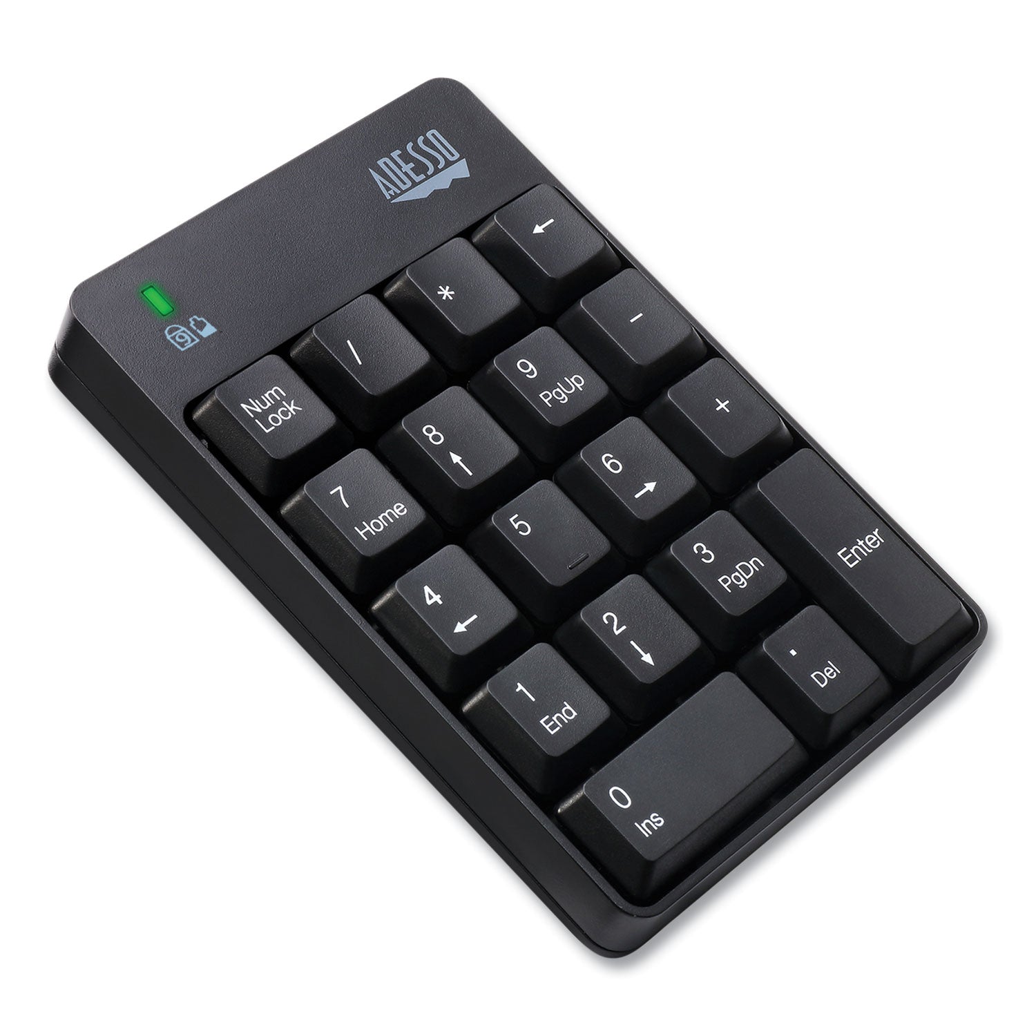 Adesso WKB6010UB Wireless 18-Key Numeric USB Keypad - Black | Compact Number Pad for Laptops, Accounting, Data Entry & Office Work