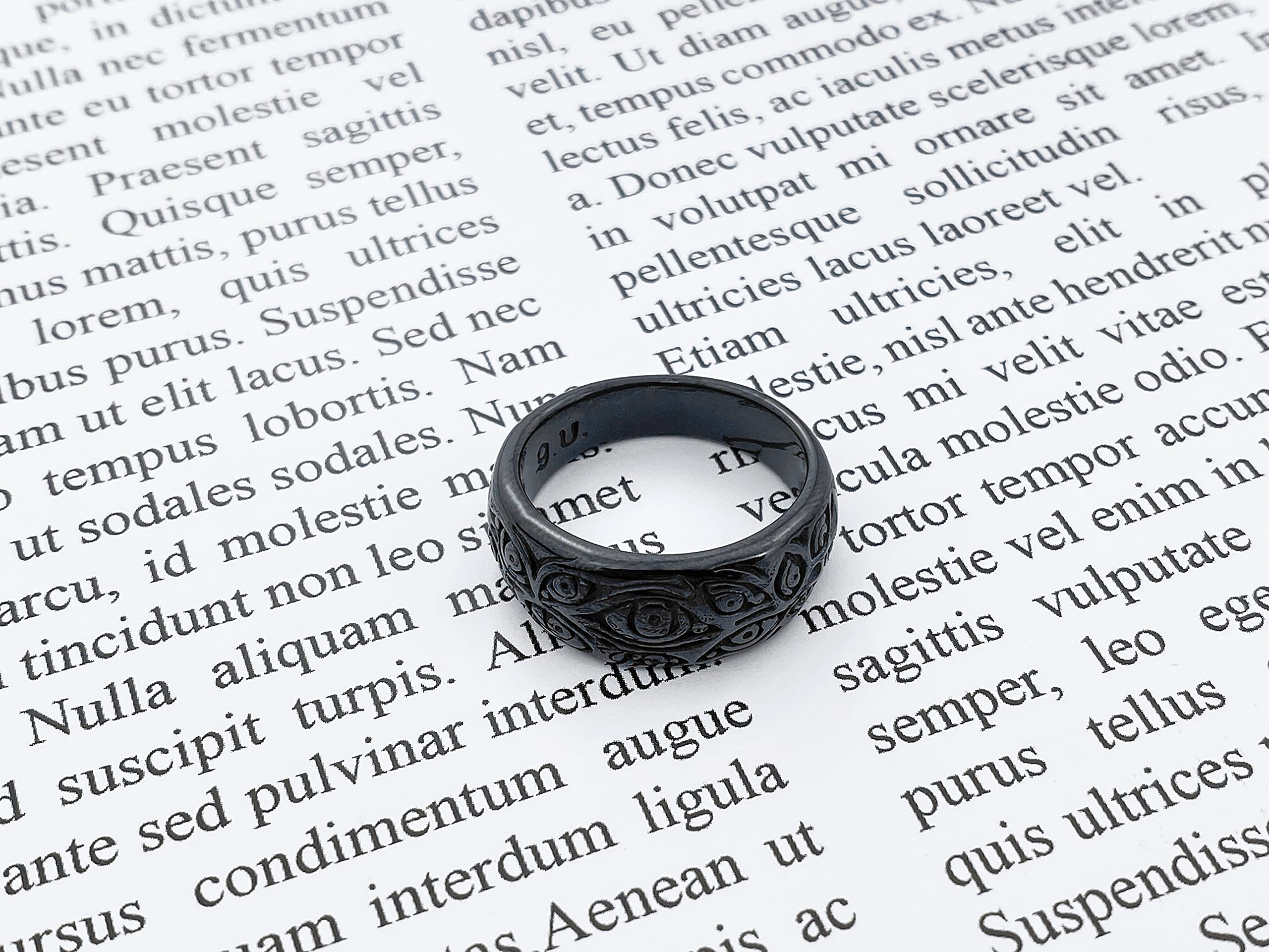 Gothic Evil Eye Ring - Black Demon Eyes Band Ring for Men & Women | Punk Jewelry Fashion Accessories for Protection & Style