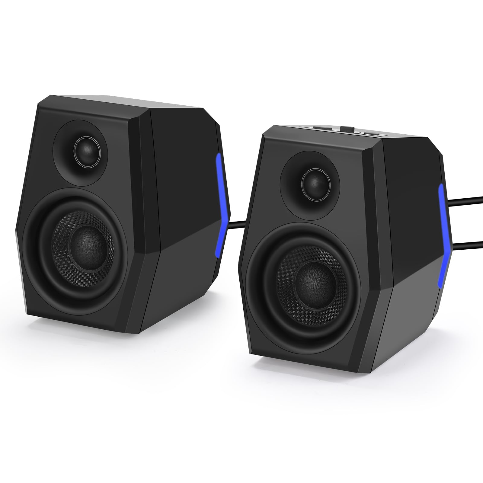 Sanyun SW209 36W PC Gaming Speakers with Built-in 24bit DAC - USB/Bluetooth/Aux Input - 3 EQ Sound Modes - RGB Lighting - for Desktop, Laptop, Mac, Monitor (Black) | Perfect for Gaming, Music, Movies & Home Office Setup