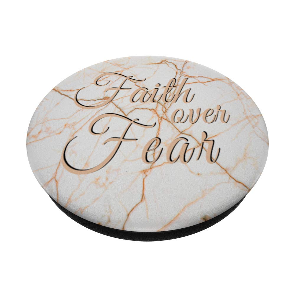 Rose Gold Marble Phone Case with 'Faith Over Fear' Inspirational Quote - Perfect for Daily Motivation & Gift Giving
