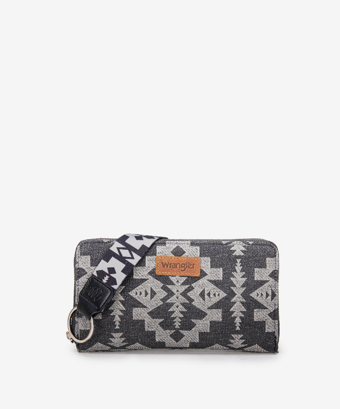 Wrangler All Over Aztec Print Wristlet - Stylish Crossbody Wallet for Women | Perfect for Travel, Shopping & Everyday Use