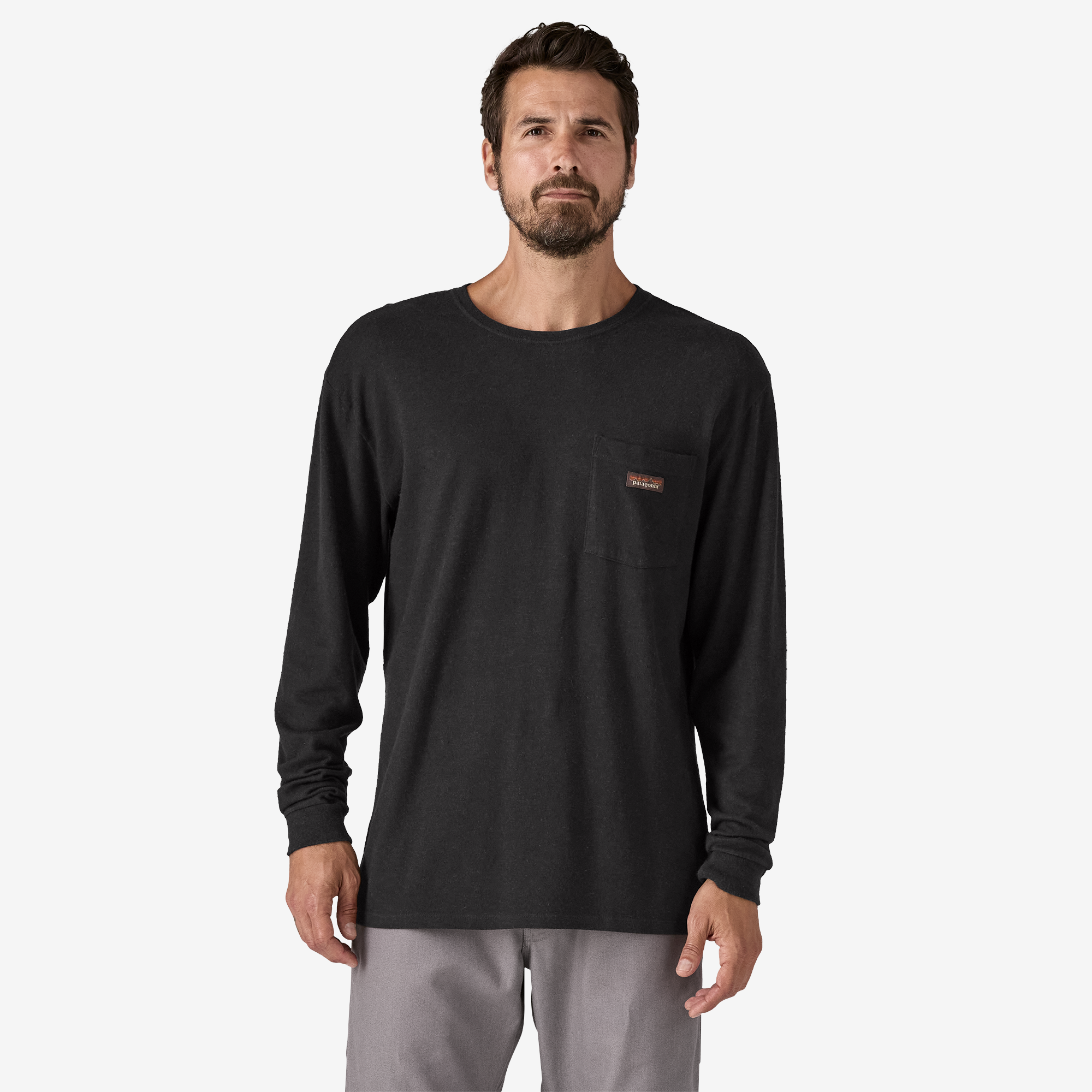 Men's Long Sleeve Work Pocket T-Shirt - Durable Cotton Workwear for Construction, Landscaping & Outdoor Jobs