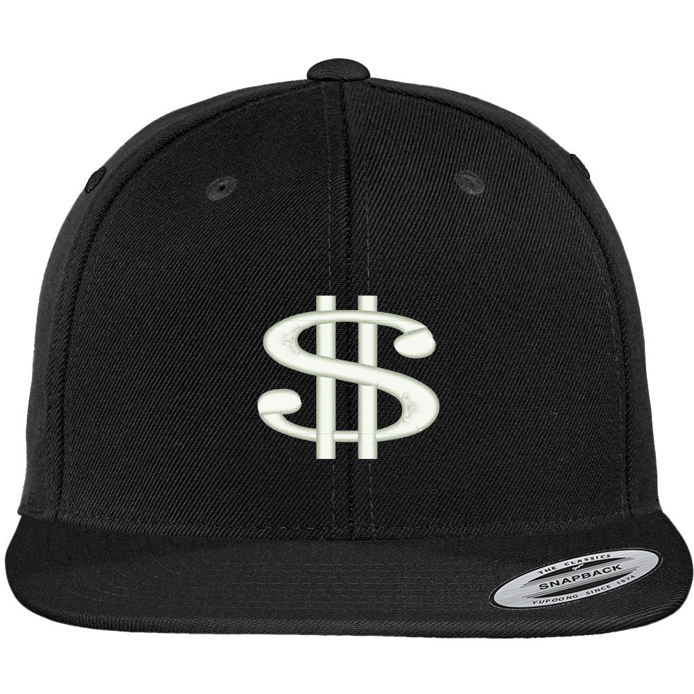 Trendy Dollar Sign Embroidered Snapback Cap - Flatbill Hip Hop Hat for Men & Women | Perfect for Streetwear, Concerts, and Urban Fashion