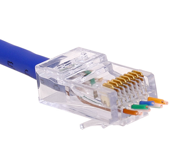 CAT5E/6 ezEX38 RJ45 Connector with Loadbar - PoE+ Compatible, OD Under 7.36mm - Ideal for Network Installations, Data Centers & High-Speed Ethernet Connections