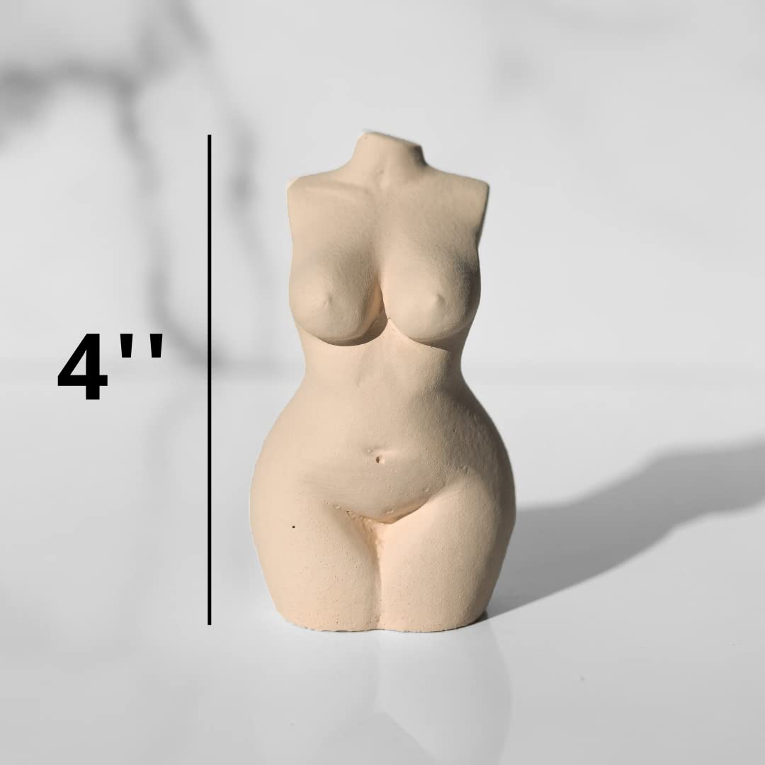Luna Rose Concrete Goddess Statue - Minimalist Home Decor for Living Room, Bathroom & Vanity | Bohemian Style Indoor Statue for Meditation Spaces & Yoga Studios