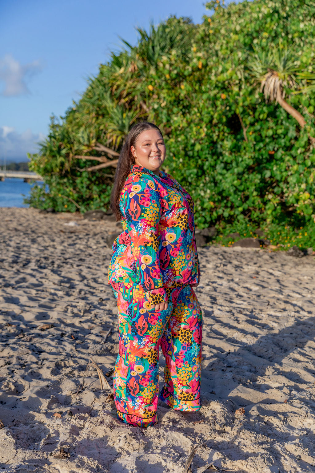 Kasey Rainbow Sundown LS Shirt & Pant Sleepwear Set - Cozy Matching Pajamas for Women | Perfect for Lounging, Sleepovers & Relaxing at Home