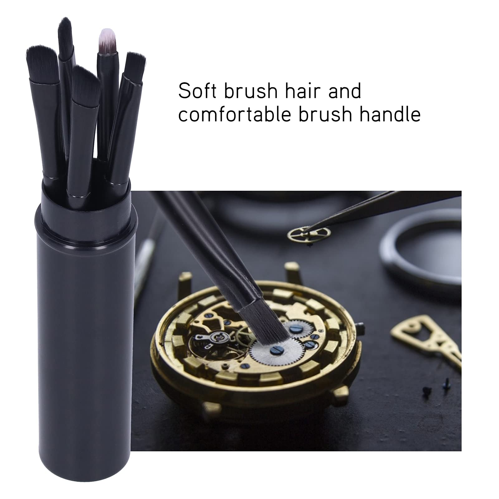 Premium Watch Cleaning Brush Set - Professional Wristwatch Movement & Small Parts Cleaning Tools with Storage Box | Dust Removal Kit for Watchmakers, Jewelers & Craft Enthusiasts | Perfect for Watch Repair, Jewelry Cleaning & DIY Maintenance