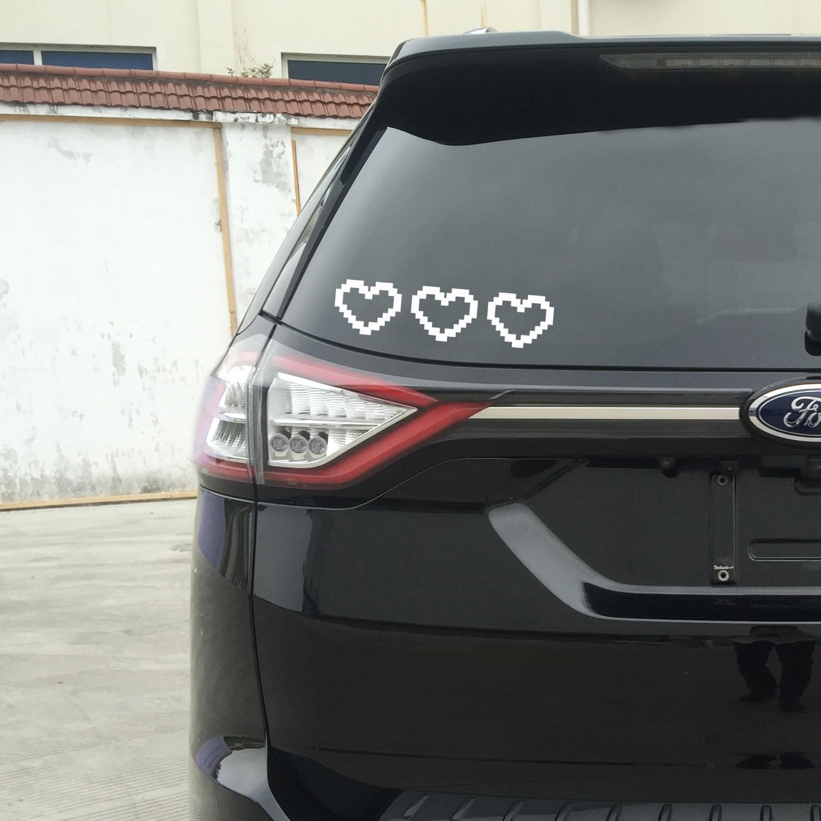 2 Pack Holographic Pixel Hearts Vinyl Decals - Waterproof Car Bumper Stickers, Laptop & Water Bottle Decor - 4