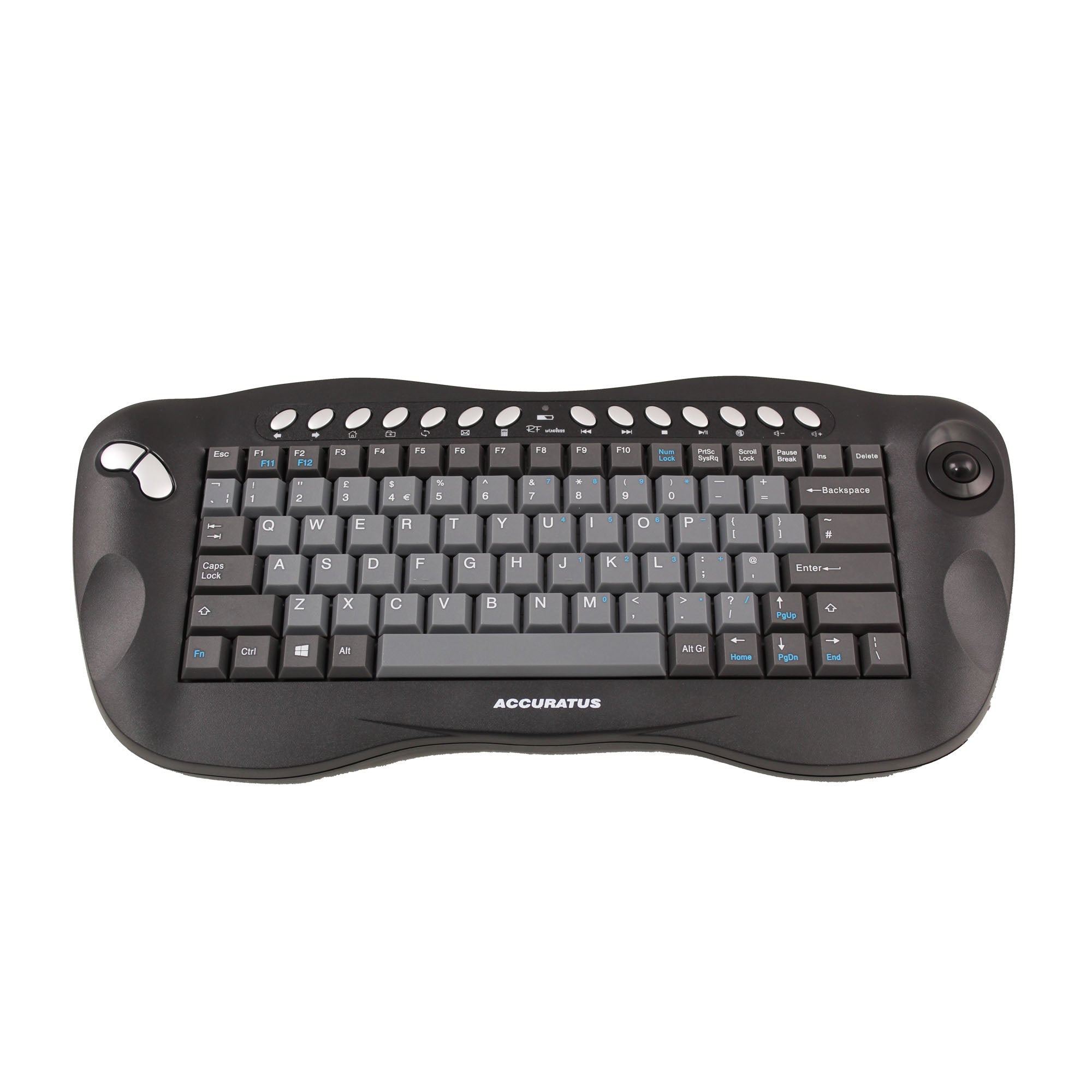 Accuratus Ergonomic Wireless Keyboard with Built-in Trackball - Perfect for Office, Gaming, and CAD Design Workstations