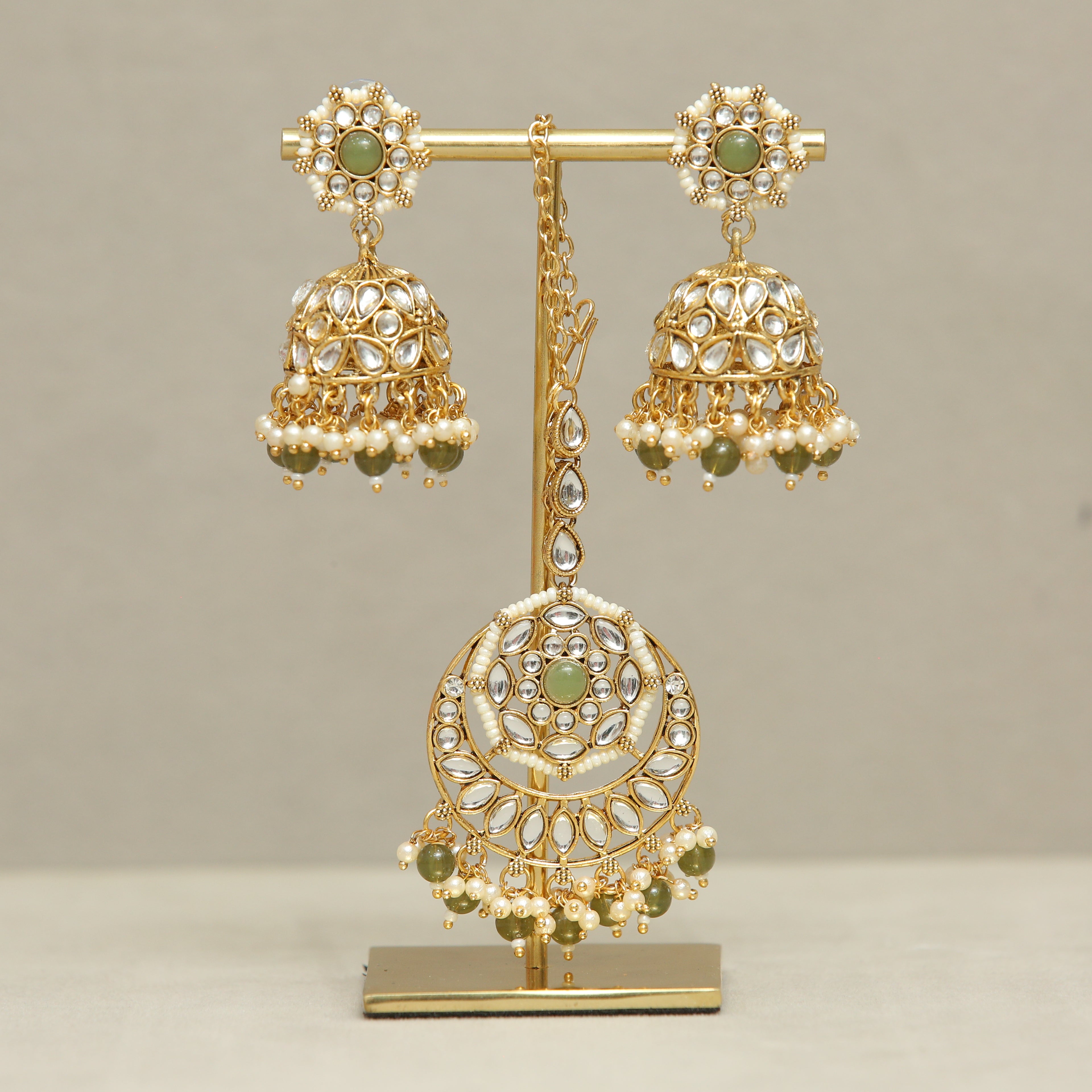 Girisha Kundan Earrings and Tikka Set | Traditional Indian Jewelry for Women | Perfect for Weddings, Parties & Festive Occasions