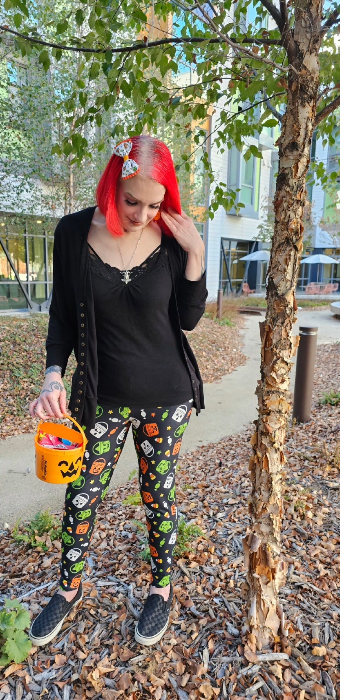 Boo Buckets - The Sketchy Pumpkin (Exclusive) - Pocket Leggings for Women | Halloween Costume Accessories & Everyday Wear