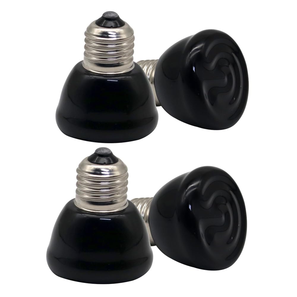 Mini Reptile Heat Lamp Bulb - 4 Pack Ceramic Infrared Heat Emitter for Snakes, Turtles & Lizards - E26/E27 Base 100W No Light - Perfect for Terrariums, Chicken Coops & Pet Habitats