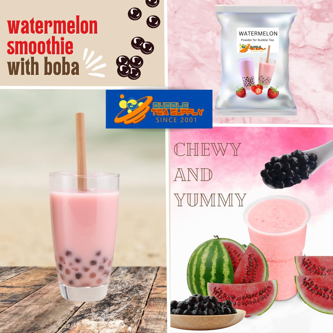 Premium Bubble Tea Powder Variety Pack - 2 Bags (80-90 Servings) for Tapioca Pearls, Fruit Milk Tea & Brown Sugar Boba - Instant Flavored Drink Mix - Perfect for Home Cafes, Parties & DIY Bubble Tea Shops - WATERMELON Flavor