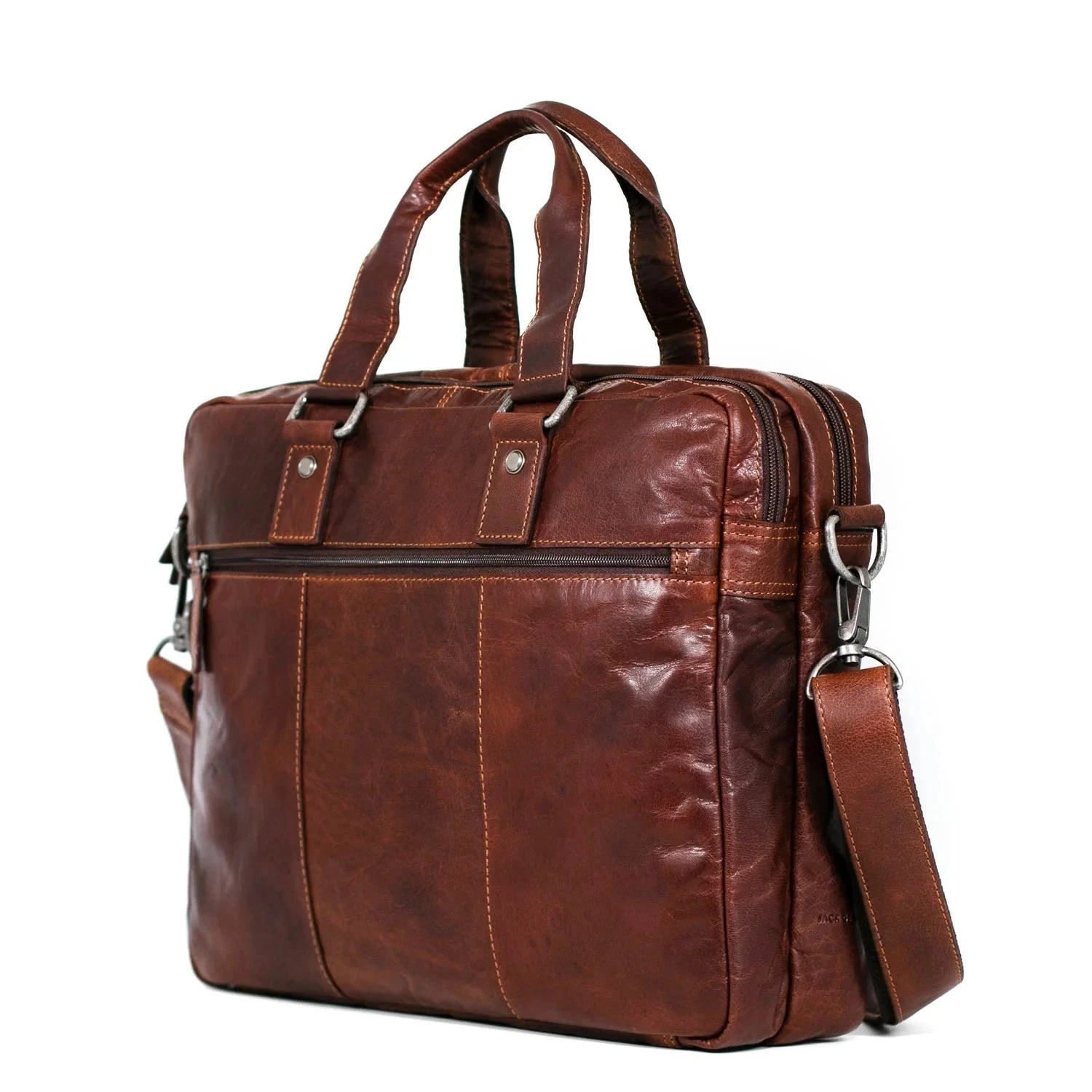 Jack Georges Voyager Professional Leather Briefcase for Men - Stylish & Durable Business Laptop Bag - Perfect for Office, Work, Travel & Commuting