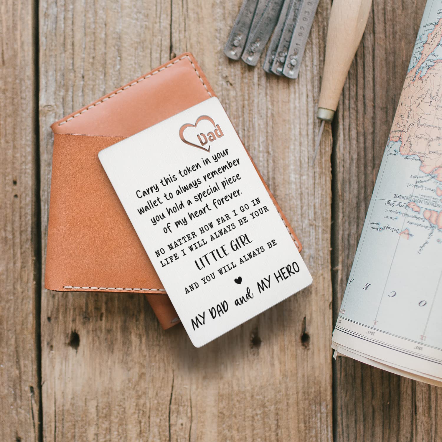 Engraved Anniversary Card for Dad - Funny Gift from Kids for Birthday, Christmas & Thanksgiving