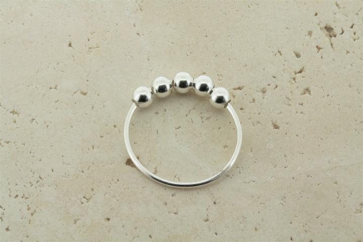 5-Pack 4mm Floating Ball Bead Rings - Dainty Stackable Jewelry for Women - Perfect for Layering, Everyday Wear & Gift Giving