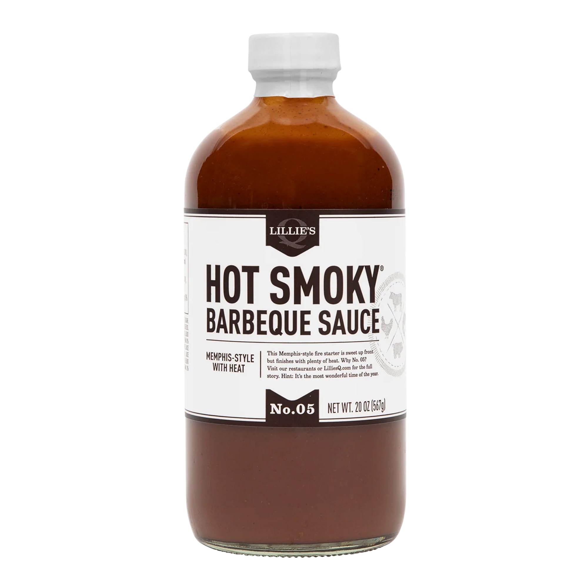 Lillie’s Q Hot Smoky Barbeque Sauce - Gourmet Sweet Brown Sugar BBQ Sauce with Spicy Cayenne & Mild Smoky Flavor | Premium Gluten-Free Ingredients (21 oz) | Perfect for Grilling, Smoking, Ribs, Wings & Burgers