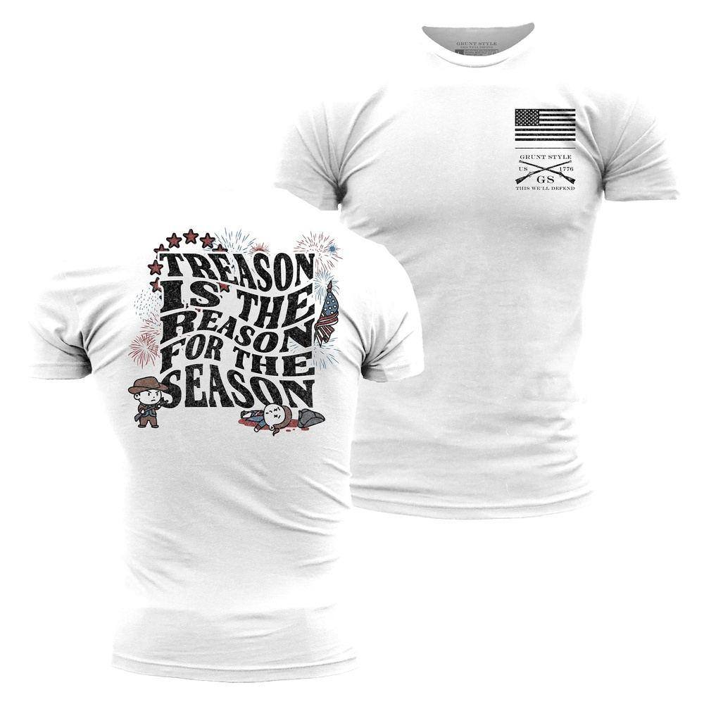 Treason Season Graphic T-Shirt - White - Casual Streetwear for Men & Women - Perfect for Everyday Wear, Outings & Events