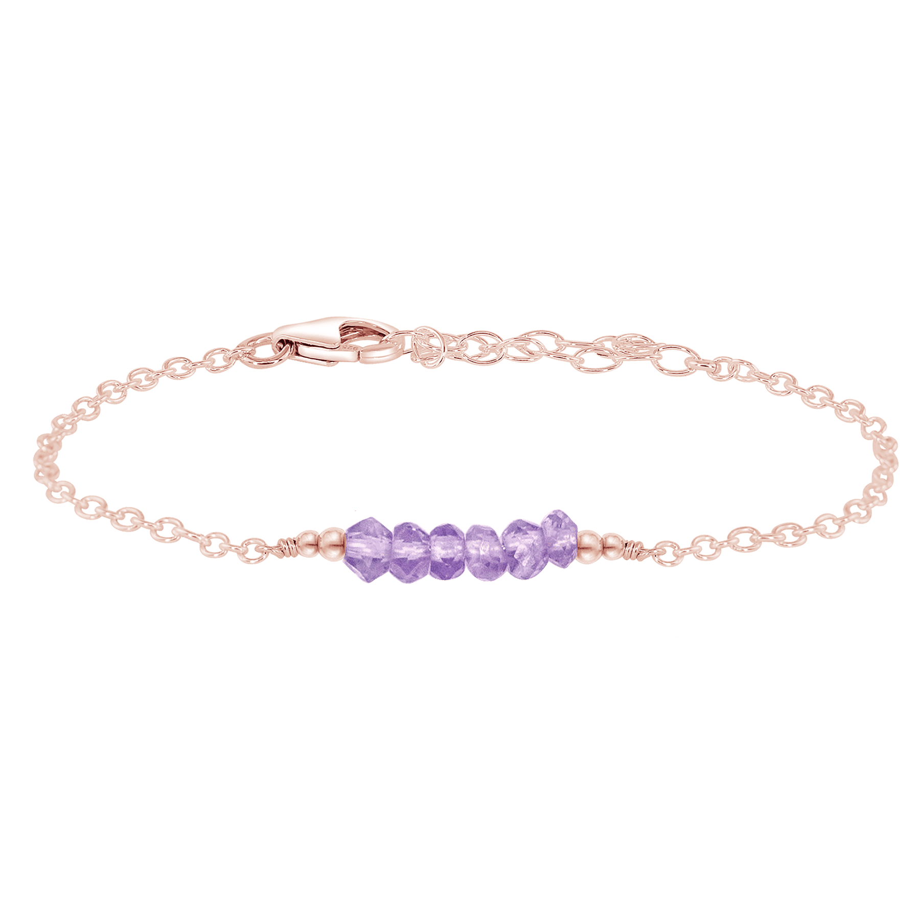 Sparkling Lavender Amethyst Gemstone Faceted Bead Bar Bracelet for Women - Handmade Healing Crystal Jewelry for Meditation, Yoga & Spiritual Gifts