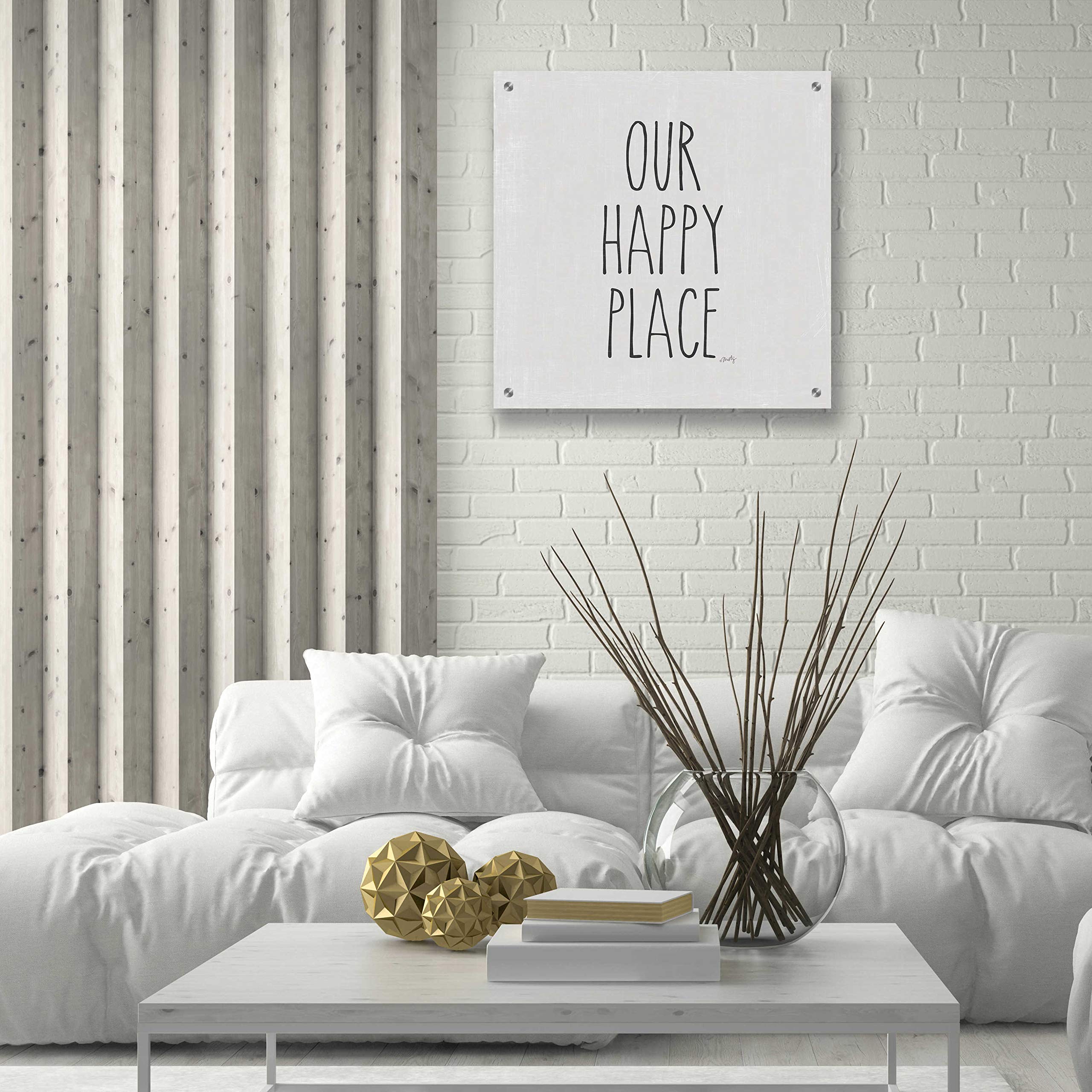 Epic Art 'Our Happy Place' by Misty Michelle - 24x24 Inch Acrylic Glass Wall Decor - Modern Abstract Painting for Living Room, Bedroom & Office
