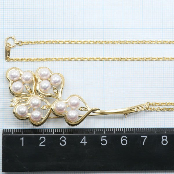 18K Yellow Gold Akoya Pearl and Diamond Convertible Necklace & Brooch - Elegant Jewelry for Weddings, Parties and Special Occasions