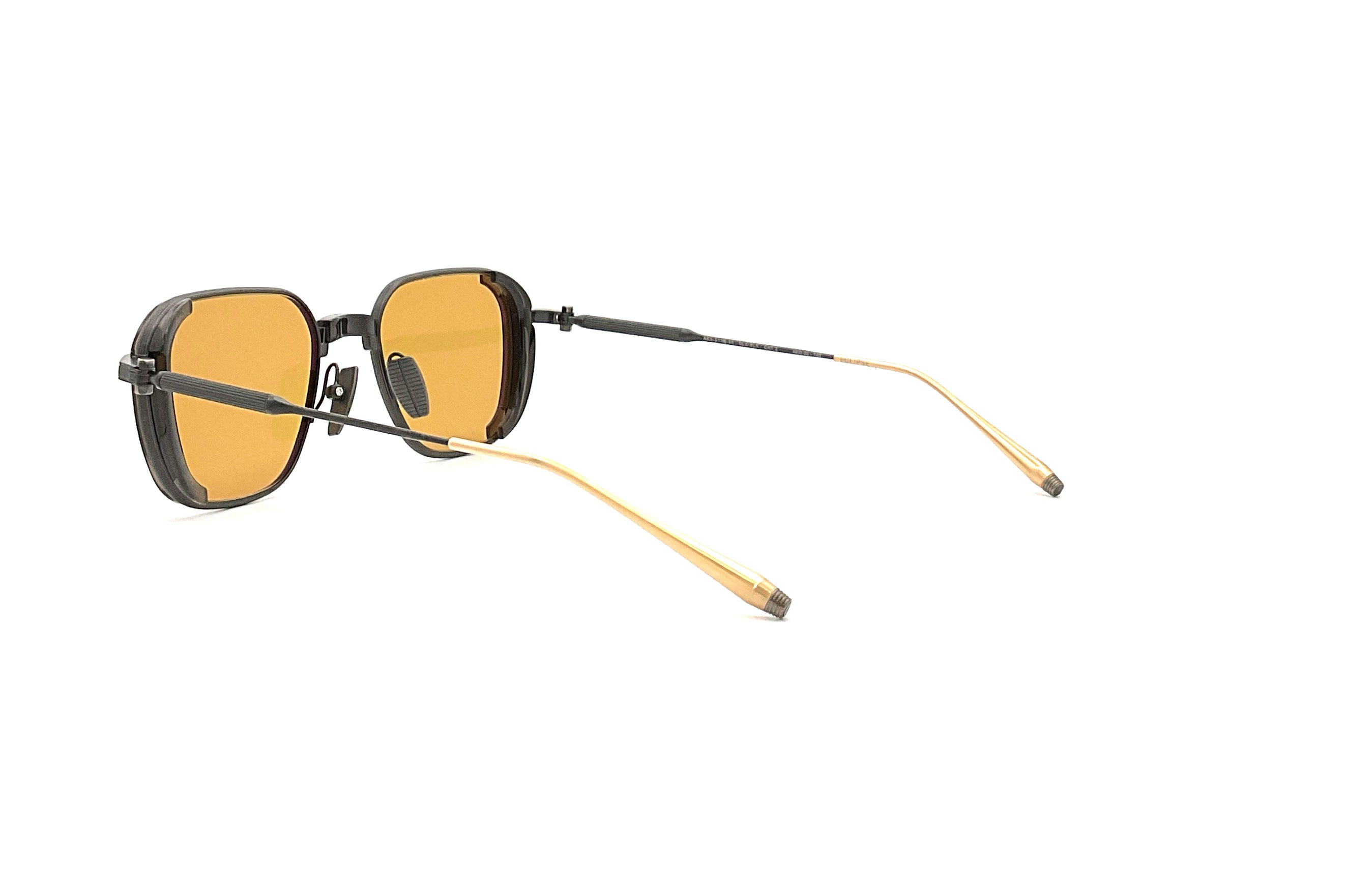 Akoni Eclipse Sunglasses - Crystal Black & Brushed Black with 12k Gold Accents - Stylish UV Protection for Outdoor Activities & Fashion