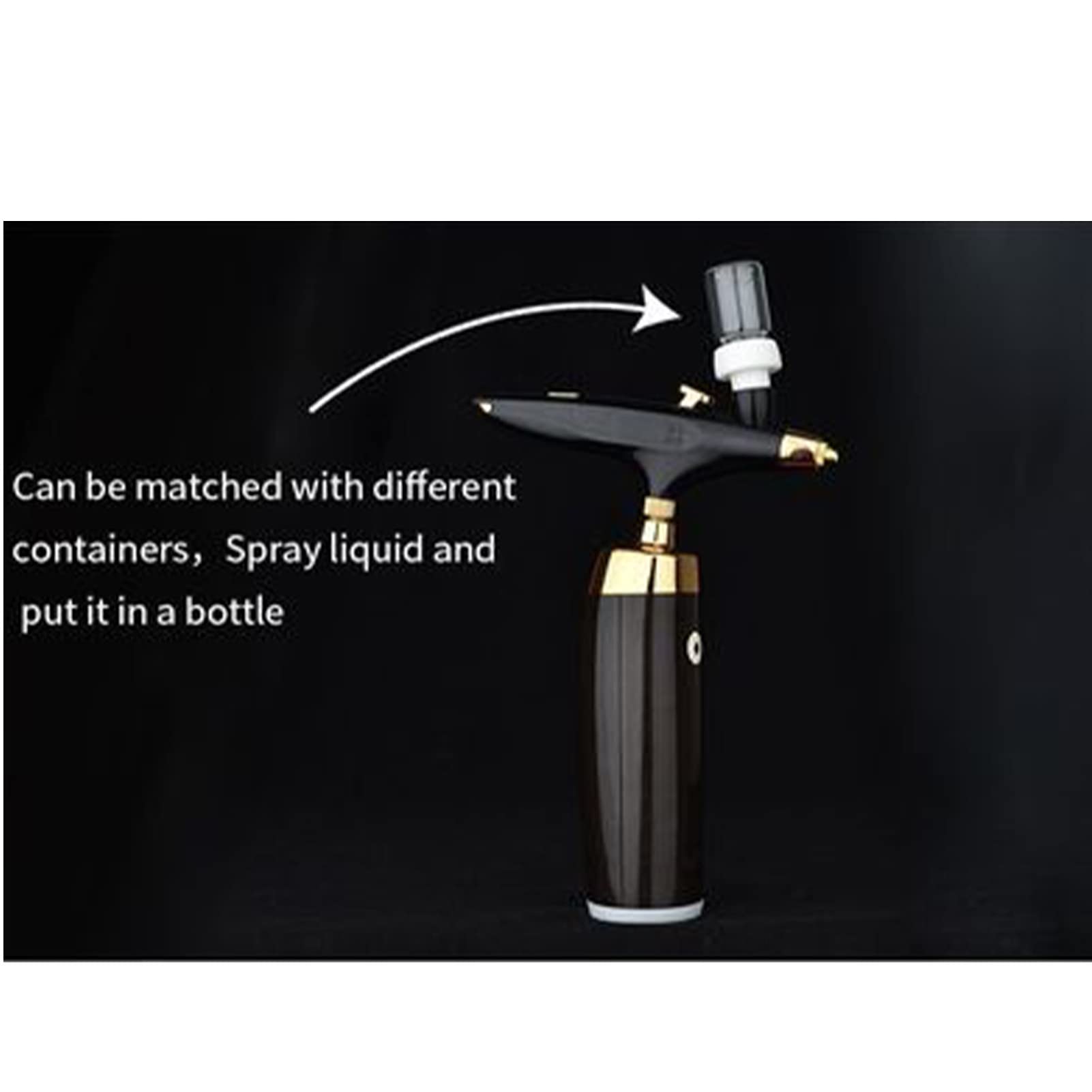 EXCLUZO Oxygen Facial Airbrush - Rechargeable Nano Spray with 2 Adjustable Levels & Enhanced Heat Dissipation (Black) | For Hydration, Makeup Setting & Skin Refreshment