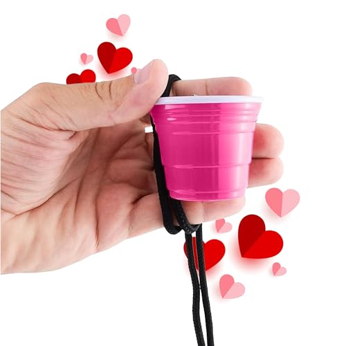 2 Oz Pink Cup with Lanyard