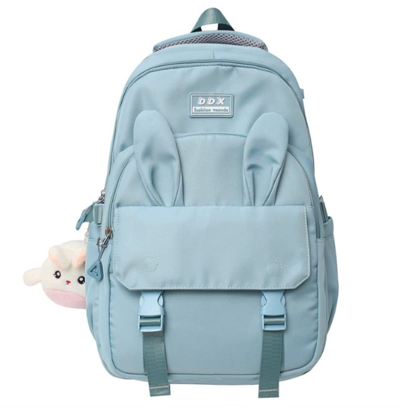 Cute Bunny Backpack for Girls - Kawaii Bunny Ear School Backpack with Adorable Bear Pendant | Perfect for School, Travel & Everyday Use
