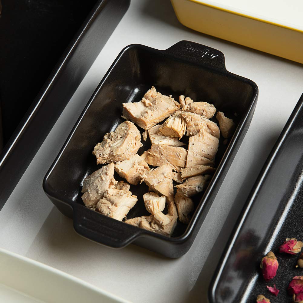 Sweejar 11.8 x 7.8 x 2.76 Inch Black Ceramic Baking Dish Set - Oven Safe Rectangular Casserole Pan for Lasagna, Cakes, Casseroles & More | Perfect for Home Cooking, Dinner Parties & Holiday Baking