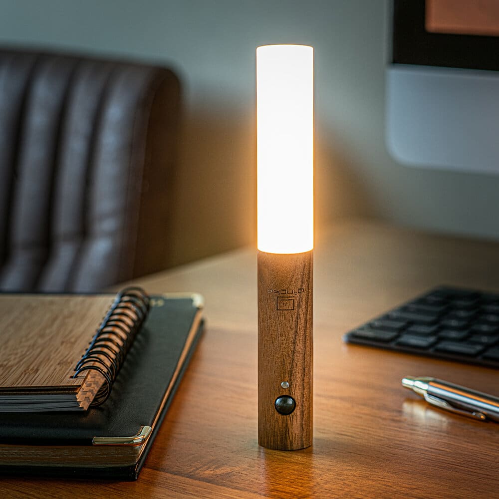 GINGKO Smart Baton Motion Sensor Light - Natural Walnut Wood LED Night Light for Hallway, Staircase & Bedroom