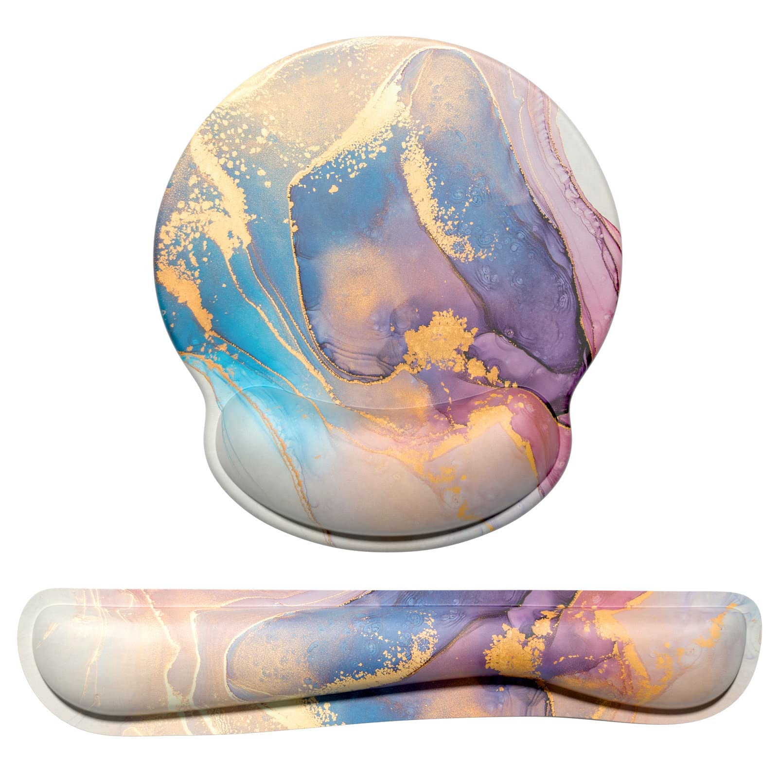 **Dapesuom Ergonomic Keyboard Wrist Rest & Mouse Pad Set with Memory Foam Support - HSTZ Abstract Marble Design for Comfort & Pain Relief - Perfect for Office, Gaming & Long Computer Use**