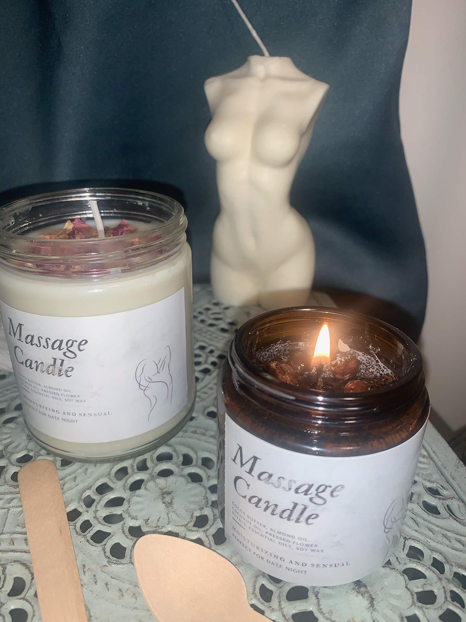 Relaxing Massage Oil Candles - 100% Natural Scented Soy Wax for Aromatherapy & Couples Massage - Perfect for Spa Nights, Romantic Gifts & Self-Care Moments