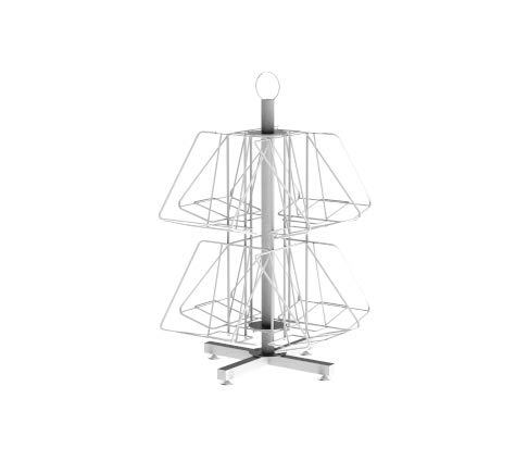 FixtureDisplays® 8-Pocket Spinning Display Rack for DVDs, Books, CDs, Postcards & Greeting Cards - Compact 6.54