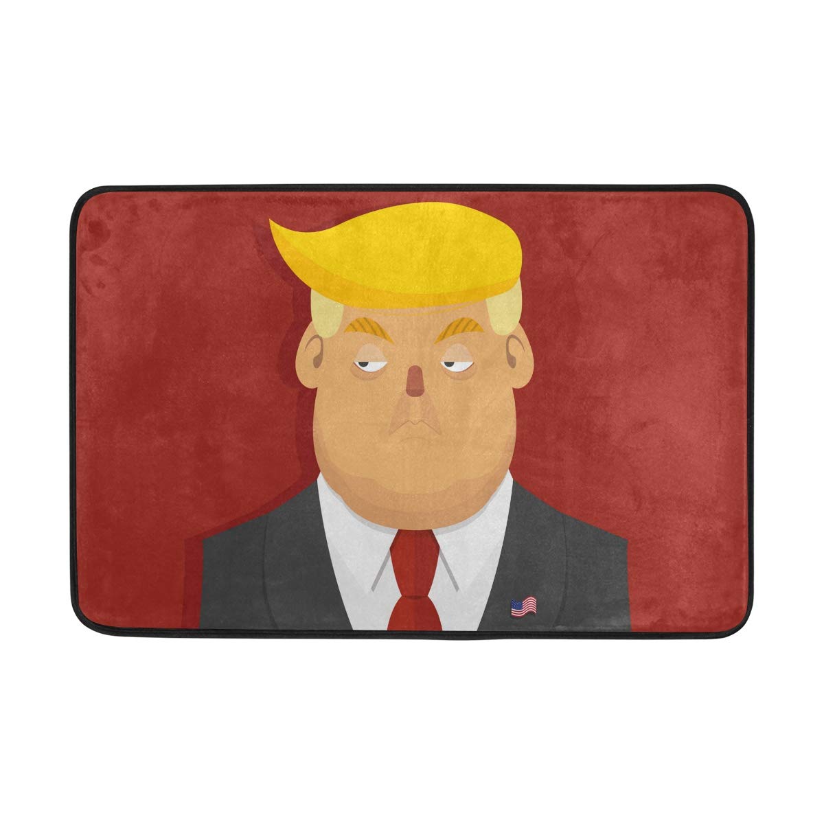 Trump Cartoon Non-Slip Indoor Doormat - Modern Welcome Mat for Front Door, Office, Bathroom & Toilet - Absorbent & Durable Floor Rug for Home & Commercial Use