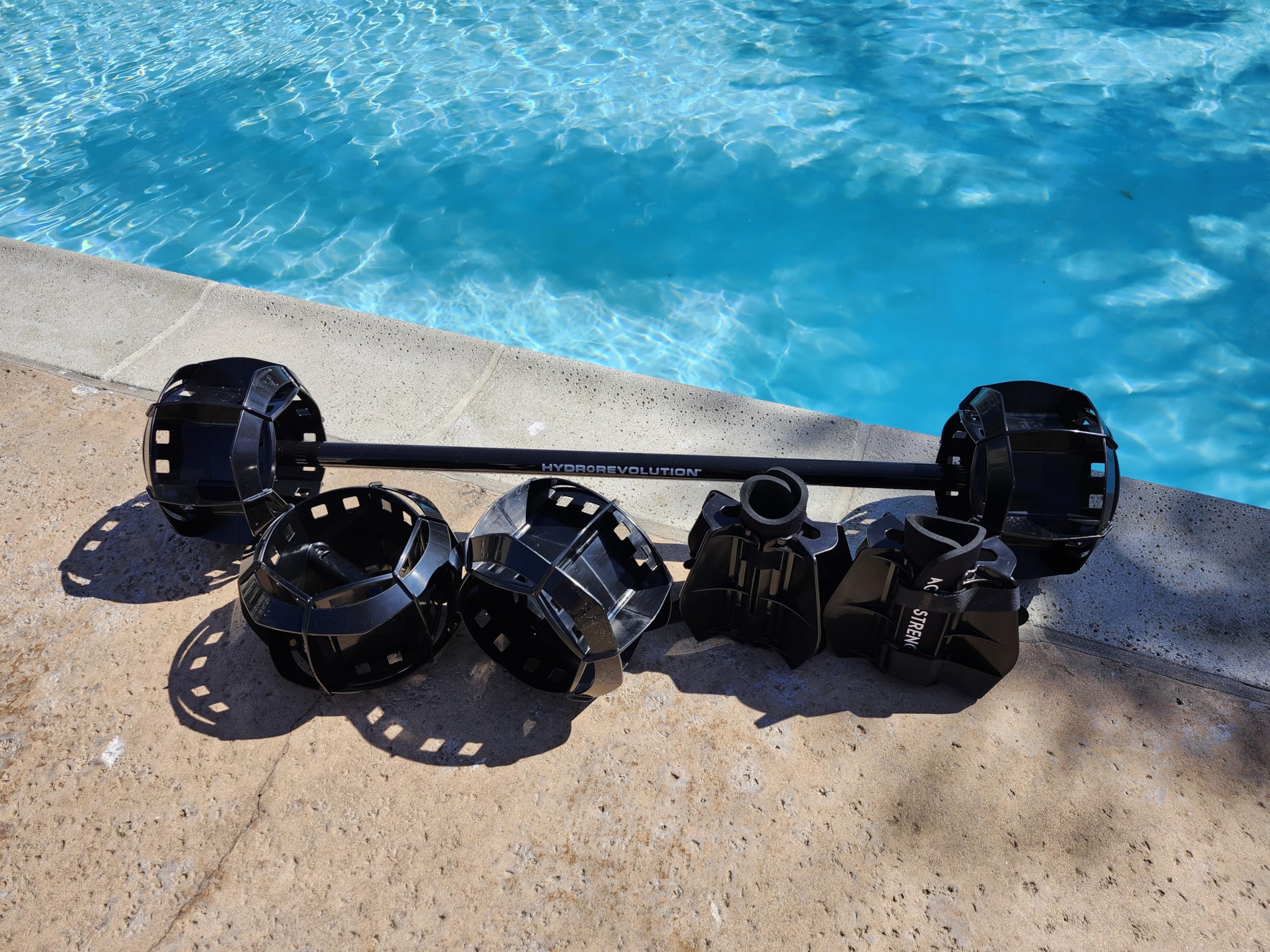 Best Functional Pool Exercise Equipment Set - Water Weights, Barbell, Dumbbells & Swim Fins | Free Workout Programs Included | Perfect for Aqua Fitness, Hydrotherapy & Swimming Training