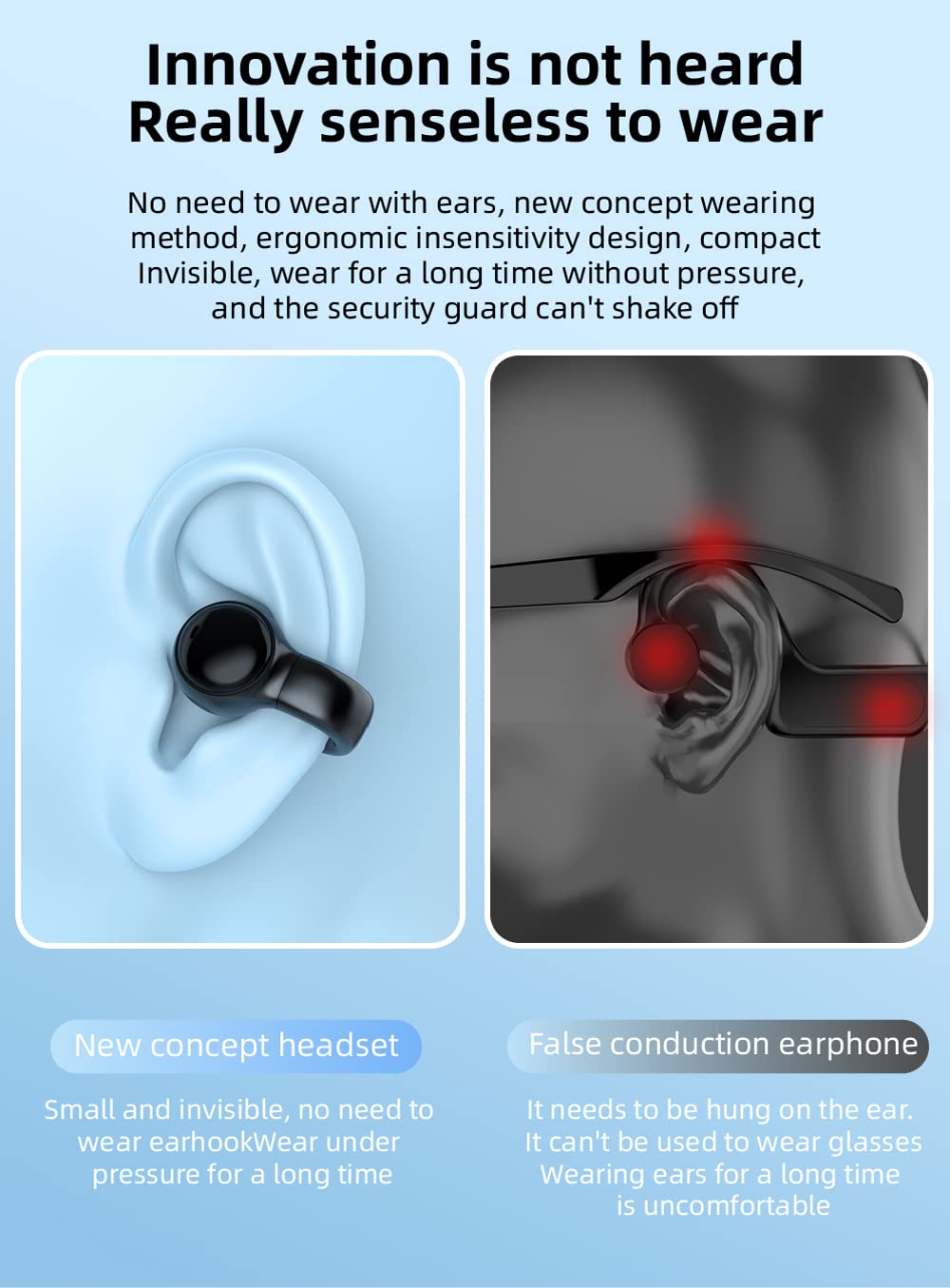 Open Ear Wireless Earbuds for Sports - Bluetooth Bone Conduction Headphones for Running, Cycling, Driving & Workout | Sweatproof Lightweight Comfortable Earphones for Gym, Jogging & Outdoor Activities