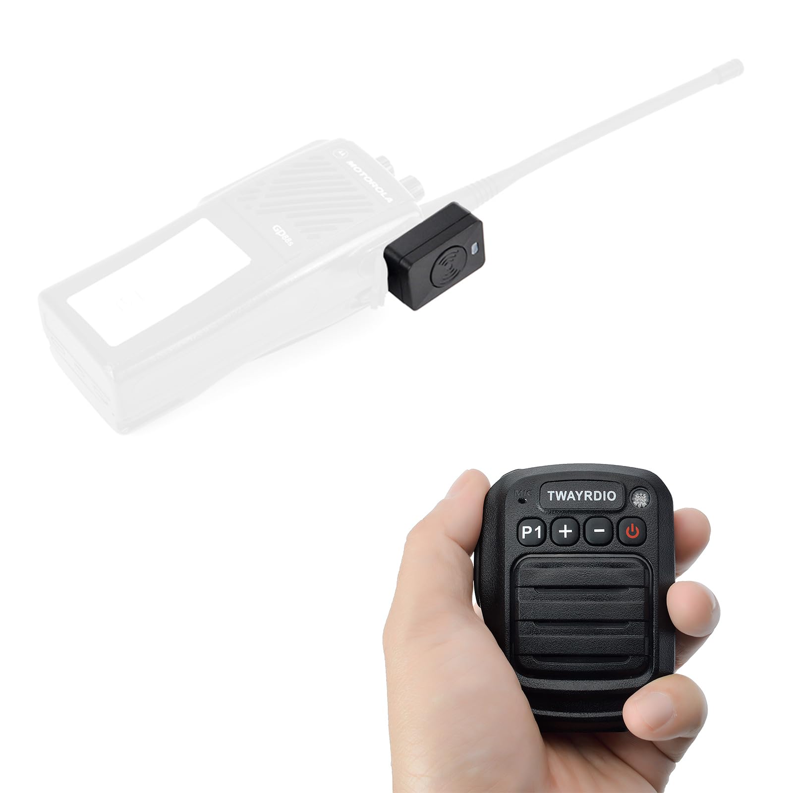 TWAYRDIO Bluetooth Walkie Talkie Microphone - Wireless Shoulder Speaker Mic for Motorola Ham Radio with 2-Pin Earphone Jack - Perfect for Outdoor Adventures, Construction Sites & Security Teams