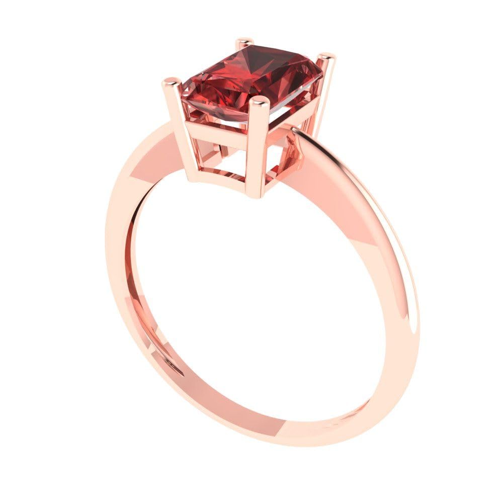 1.0 ct Natural VVS1 Red Garnet Solitaire Engagement Ring - 18K Rose Gold Wedding Band for Women | Perfect for Bridal, Promise, Anniversary & Special Occasions