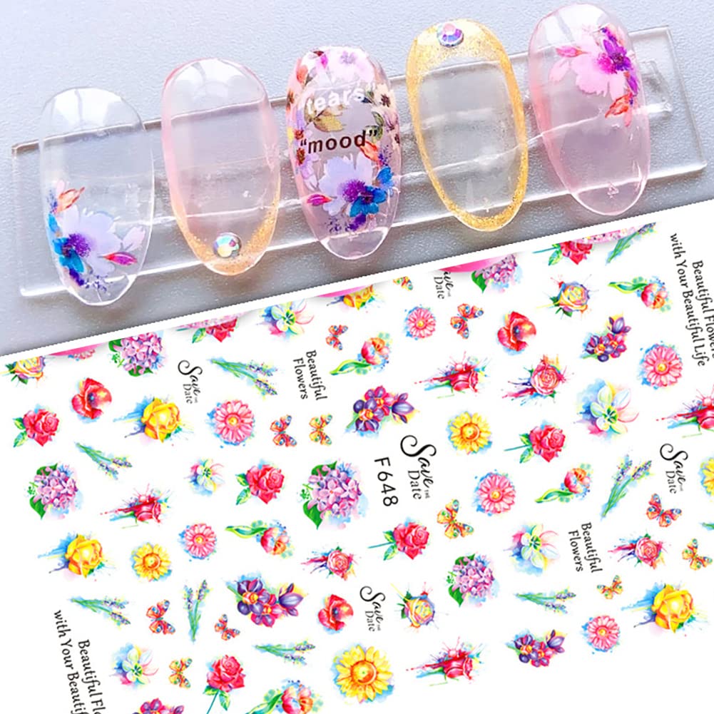 Abstract Face Nail Stickers - 3D Self-Adhesive Nail Art for Women | DIY French Manicure & Summer Designs
