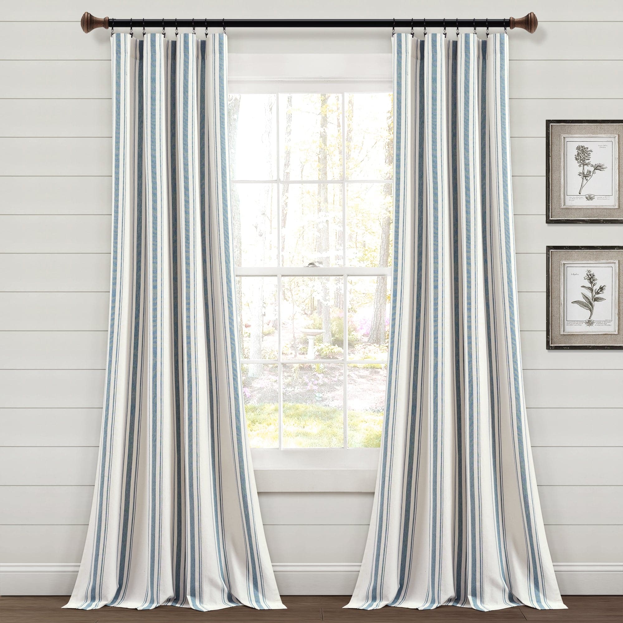 Farmhouse Stripe Yarn-Dyed Recycled Cotton Blend Window Curtain Panel Set - Blackout Thermal Insulated Drapes for Living Room, Bedroom & Nursery (2 Panels, 52x84 Inch) - Perfect for Rustic, Modern & Farmhouse Home Decor