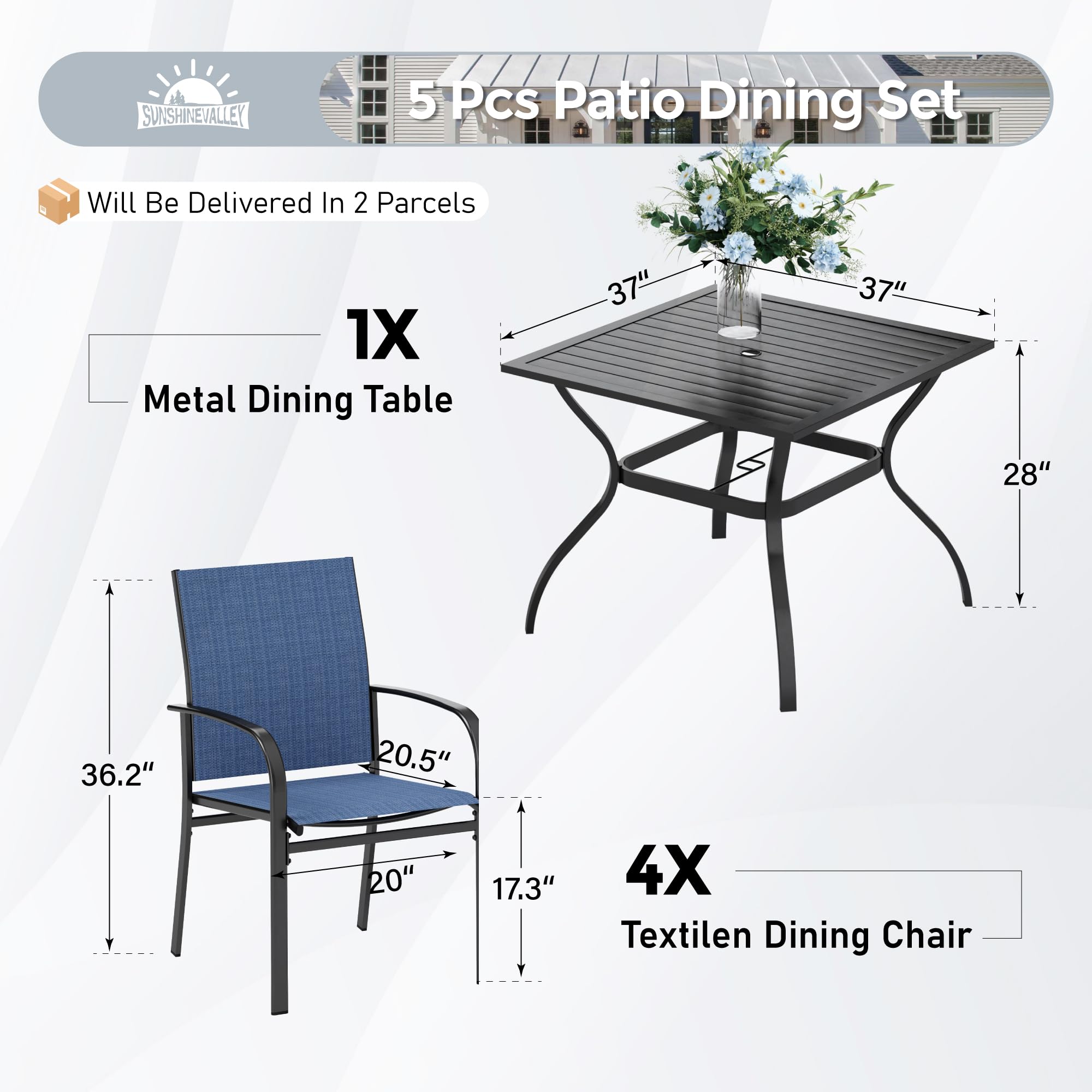 5-Piece Outdoor Patio Dining Set for 4 - 37