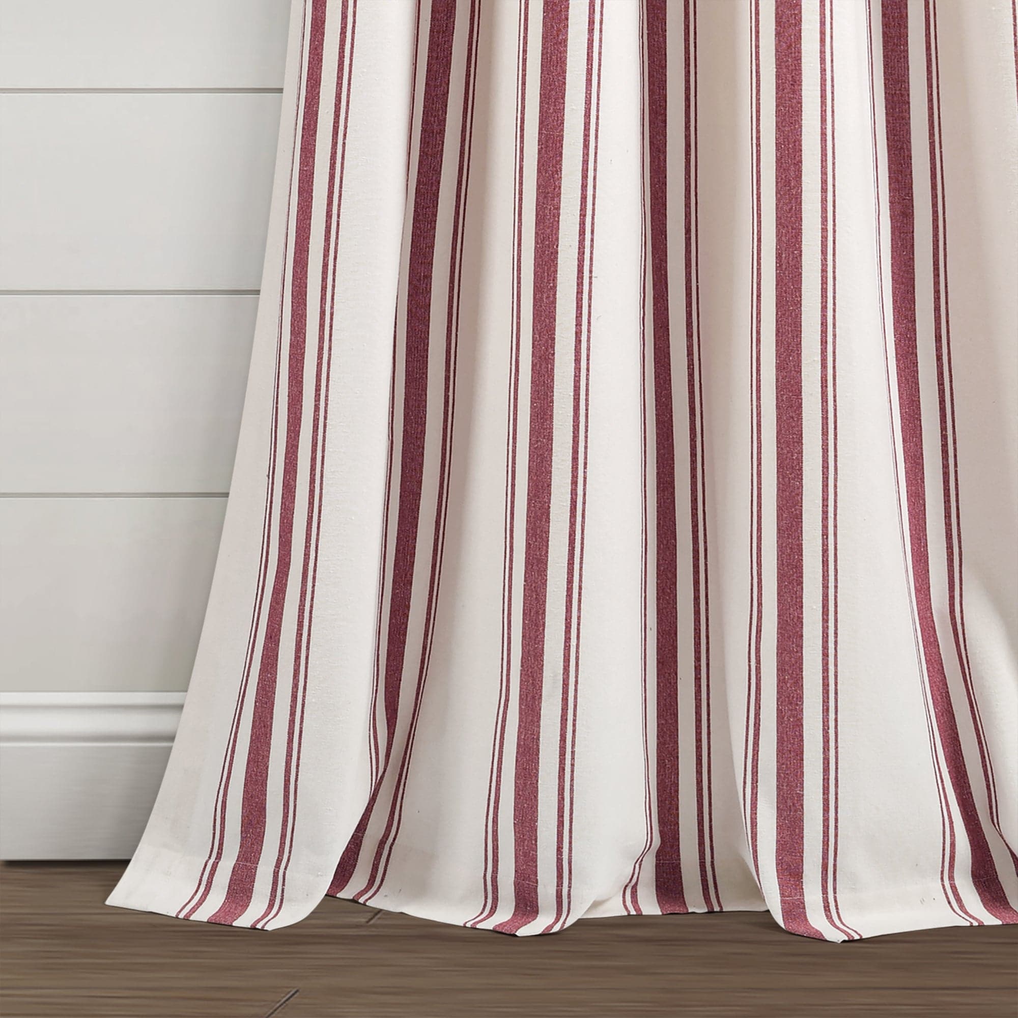 Farmhouse Stripe Yarn-Dyed Recycled Cotton Blend Window Curtain Panel Set - Blackout Thermal Insulated Drapes for Living Room, Bedroom & Nursery (2 Panels, 52x84 Inch) - Perfect for Rustic, Modern & Farmhouse Home Decor