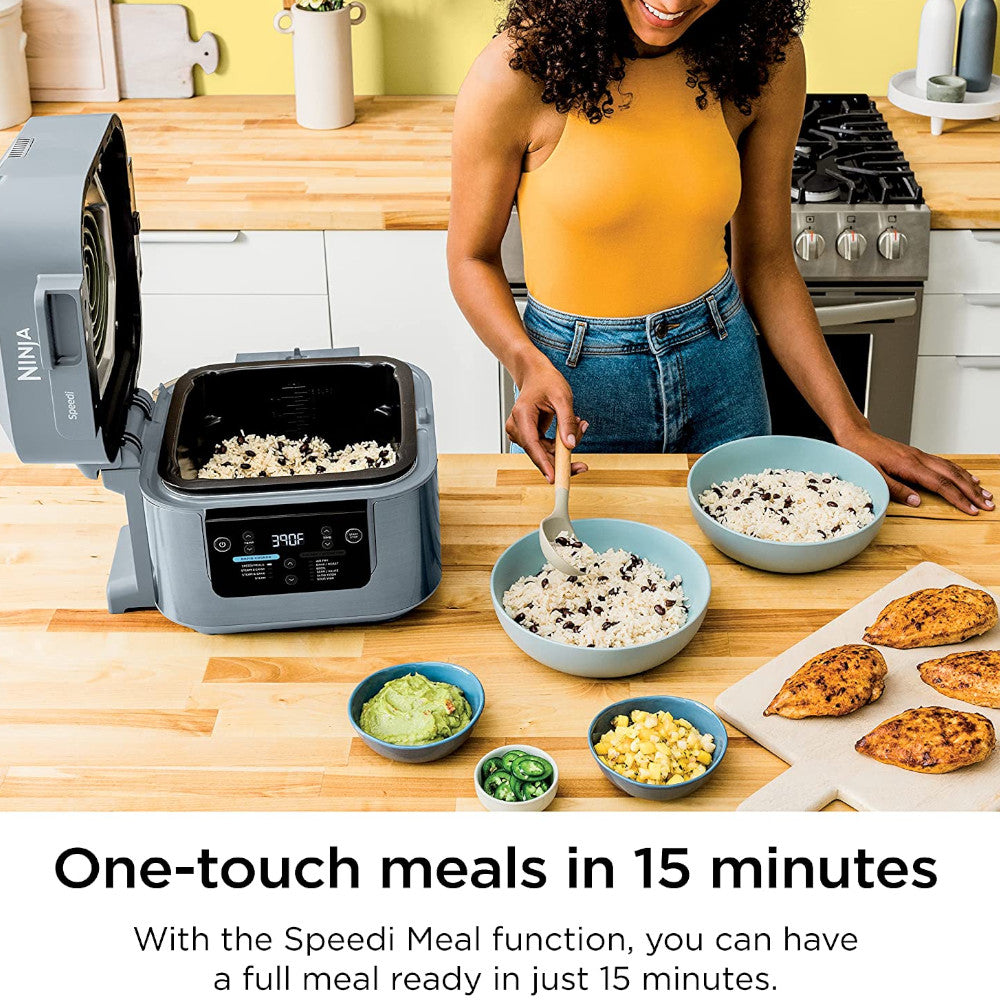 Ninja SF300C Speedi Rapid Cooker & Air Fryer - Certified Refurbished with Home Essentials Warranty - Perfect for Quick Meals, Healthy Air Frying & Family Cooking