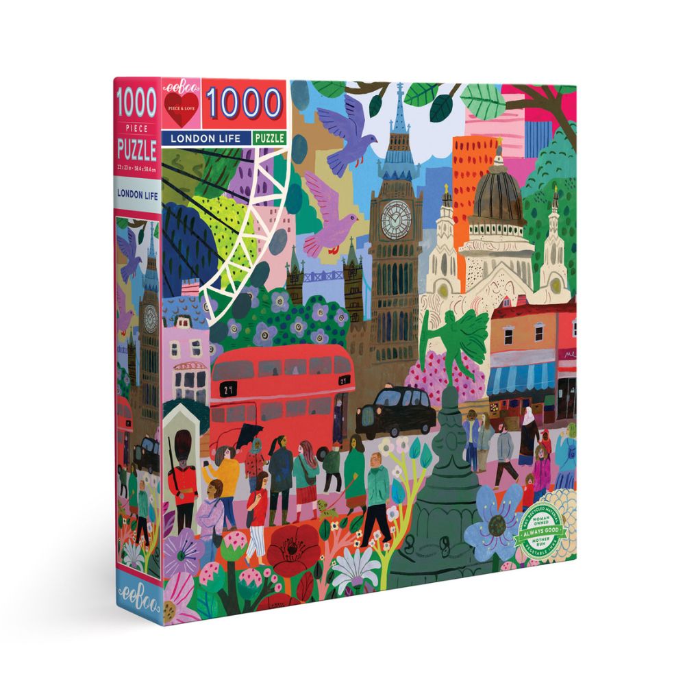 eeBoo 1000 Piece Jigsaw Puzzle - London Life Scenic Cityscape | Premium Quality Puzzle for Adults & Teens | Perfect for Family Game Night & Relaxation